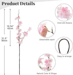 INXUGAO 6 PCS Faux Cherry Blossom Branches Decor 31.5 Inch Long Stems Fake Artificial Flowers for Home Indoor Decoration Vase Arrangement Living Room Table Bedroom Spring Decor