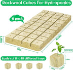 Legigo 1.2 Inch Rockwool Cubes Seed Starter Plugs for Hydroponics, RockWool Planting Grow Cubes for Hydroponic Tower Garden Soilless Cultivation Plants Germination Cutting Clone (6 Sheet, 216 Plugs)