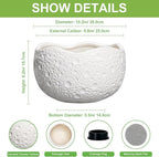 10 Inch Plant Pot - Ceramic Planter for Indoor Outdoor, Round Bonsai Pots, Decorative Flower Pots with Drainage Hole, Modern Unique Planters, House Decor, Home Gifts, White