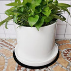 Yukfona Ceramic Plant Saucer Pot Tray 12 Inch, Planter Saucers 4 5 6 7 8 9 10 11 12 Inch for Indoors Outdoor, Durable Sturdy Flower Drainage Tray for Glazed Pots Base (12.5 Inch-White)