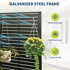 Metal Raised Garden Bed with Trellis & Privacy Screen, 70.1"x45"x15" Galvanized Metal Planter Box with Drainage Holes for Patio Balcony Outdoor Climbing Plants Flowers Vegetable, Black