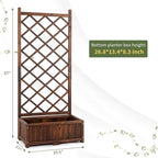 Wood Planter Raised Garden Bed,with Trellis,29.5 x 16.9 x 67'' Outdoor Raised Garden Bed with Drainage Holes, Free-Standing Trellis Planter Box for Vine Climbing Flowers in Garden