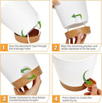 Vanslogreen Planters for Indoor Plants 7/6.5/6/5.5/5 Inch, Self Watering Planters with Drainage Holes and Saucers 5 Pack Plastic Pots for Plants, Succulents, Herbs, Cactus, Flower Pots, White