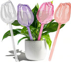 4 Pcs Self Watering Globes Bulbs for Indoor Outdoor Plants,Tulip Self Plant Watering Globes Bulbs,Automatic Plant Watering Devices, Plastic Watering Bulbs for Indoor & Outdoor Plants