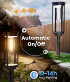 ALFIOT Solar Pathway Lights Outdoor Solar Lights Outdoor, IP65 Waterproof Auto On/Off Solar Garden Lights Solar Powered Landscape Lighting for Yard Walkway Driveway Pathway (Warm White, 6pack)