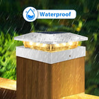 Peasur 4x4 Solar Post Cap Lights Outdoor with 3 Modes, 20 Packs White Fence Light Solar Powered Waterproof, Wood/Vinyl Post Top Lights for Deck Yard Garden Patio Porch Outside