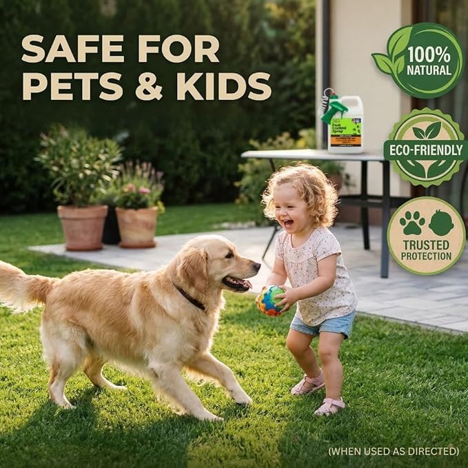 Nature’s Dome Pest Control Spray 1 Gallon | Natural Ant Killer & Bug Spray for Indoor & Outdoor Use | Eco-Friendly Bug Spray for Flea, Ticks, Ant & Mosquitos | Safe for Pets and Kids
