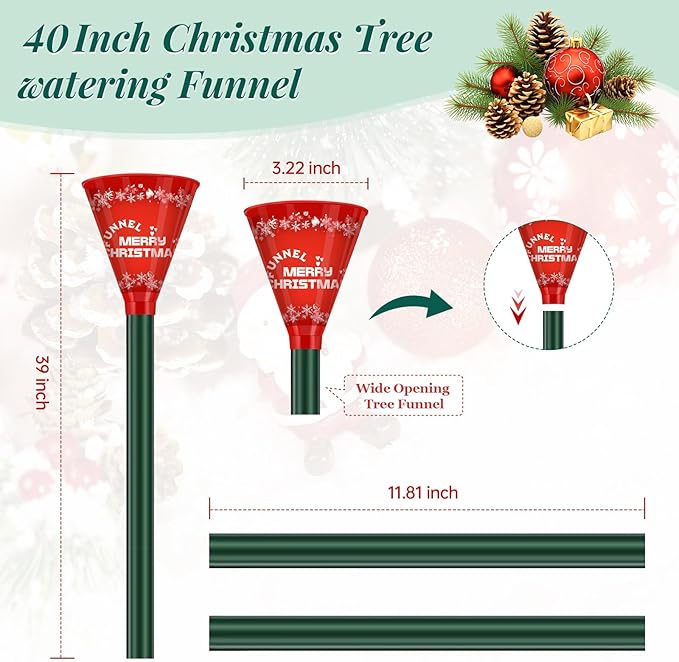 Kaiedos Christmas Tree Watering Funnel - 39 Inch Funnel, Reusable Design, Makes Watering Your Live Tree a Snap!