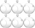 WGV Hanging Terrarium Globe, Width 4", Height 4.75", DIY Air Succulent Planter, Clear Glass Vase Orb with Flat Bottom, Candle Holder for Windowsill Outdoor Garden Decor, 6 Pieces Bulk