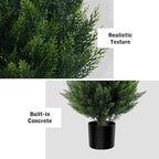 Artificial Topiary Cedar Trees 5FT Tall 2 Set, Outdoor Indoor Faux Pine Shrubs Plants, Realistic Fake Plants Front Porch Decor, Artificial Bushes Cypress for Home Front Door Offices