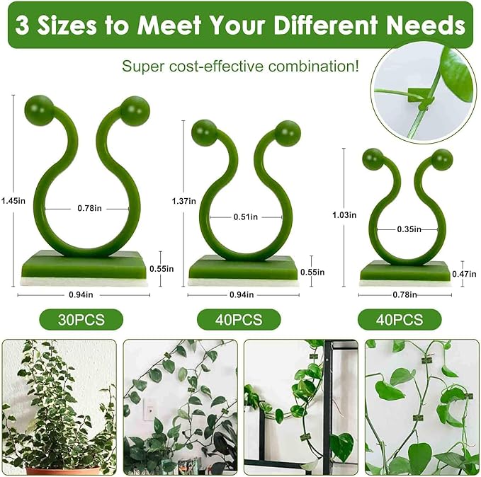 Plant Clips-Plant Climbing Wall Fixture Clips 110PCS, Invisible Clips For Climbing Plants，Self-Adhesive plant wall clips For Plant Support, Sticky Plant Fixture Clips Plant Holder For Pothos