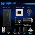 Grow Tent Kit Complete System 2.3x2.3 ft, 100W LED Grow Light with LM301H EVO & Sunrise Timer, 1680D High-Reflective Mylar Tent, 4 Inch Smart 2-in-1 Ventilation System with Carbon Filter & Clip Fan