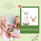 LoveLin Artificial Flowers Pink with Ceramic Vase - Ready-to-Display Home Decor Indoor for Living Room, Dining Table, Office, Wedding & Housewarming, Magnolia Flower & White Vase