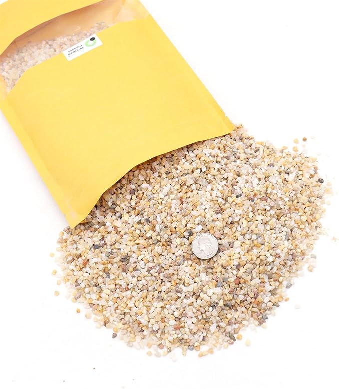 Coarse Sand. Golden Color. 1/8 Inch 2 lbs. for Potting Soil, Succulents, Pots, Plants, Gardening, Indoor, Crafting, Vase Fillers (X-Mini (0.125 Inch), COARSE Sand - Golden, 2)