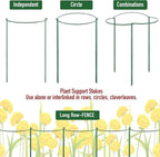 Half Round Snake Plant Support Stakes, Plant Ring for Peonies, Hydrangeas, ZZ, and More - Sturdy, Rust-Proof Plant Support Cages for Indoor and Outdoor Potted Plants (6 Pack, 14x8Inch)