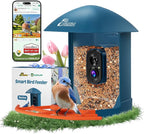 Smart Bird Feeder with Camera, 2K HD Birdwatching Camera with AI Identify Bird Species & Solar Panel, Auto Video Capture & Instant Notifications, for Dad Granpa Birdlovers