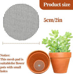 MAQIHAN 100 Plant Pots - Hole Mesh Pad Terrarium Potting Eye Mesh Mats Pot Substrate Barrier 2 Inch Net Bonsai Gardening Grid Ceramic Drainage Hole Mesh Screen Prevent Soil Leaking