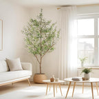 Faux Olive Tree 9ft - Realistic Artificial Olive Tree 9 Feet Indoor (108") - Tall Fake Plants Olive Trees Artificial Indoor with Natural Wood Trunk for Home Office Decor