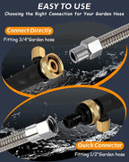 Upgraded Jet Nozzle for Garden Hose with 2 Different Nozzles and Hose Quick ConnectorsWasher Tools with 2 Different Nozzles and Quick Connectors