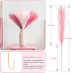SeptCat 80 Pcs Pampas Grass Decor 21.7" Fluffy Pink White Violet Faux Short Pampas Grass Artificial Small Pompas Grass Flower Vase Filler for Home Wedding Decoration