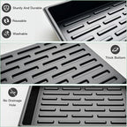 RooTrimmer Seed Starter Tray, 10 Packs Plant Tray, Durable Plastic Growing Trays, Stackable Seedling Starter Trays Perfect for Indoor, Outdoor, Greenhouses, 16.5" L x 13.2" W x 2.8" H - Black