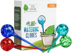 Automatic Plant Watering Globes Self Watering Planter Inserts (Set of 4) | Hands Free Multicolor Glass Bulbs | Planter Spikes to Support Indoor & Outdoor Plant Health (350ml)