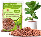Sukh Clay Pebbles for Plants - 14 OZ Pebbles for Indoor Plants Clay Used for Drainage, Decoration, Aquaponics, Hydroponics and Other Gardening Essentials Hydroton Small Pebbles Leca