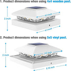 VOLISUN 4x4 Solar Cap Light 8pack, Solar Fence - Post Lights Outdoor Waterproof for Wood/Vinyl, White Deck Cap Light Solar Powered with Warm White for Garden/Patio/Porch
