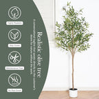 Olive Tree 6FT Fake Tree Faux Plants Indoor with Pot Artificial Tree Nearly Natural Olive Branches and Fruits for Living Room Home Office Decorations