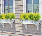 RECUTMS Artificial Boxwood Plants Outdoor Fake Spring Plants Uv Resistant Artificial Shrubs for Outdoors Greenery Stems Outdoor Flowers That Look Real Artificial Eucalyptus (Yellow Eucalyptus)