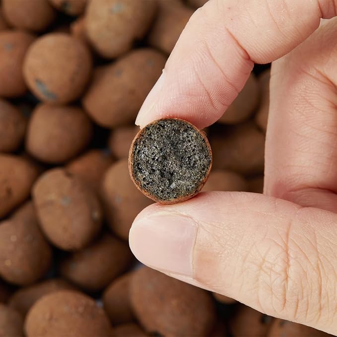 7Lbs Leca Expanded Clay Pebbles, 8-16mm Expanded Clay Aggregate, Natural Clay Pebbles for Hydroponic & Aquaponics Growing, Orchid Potting Mix, Hydroponics Supplies for Indoor Garden Plants