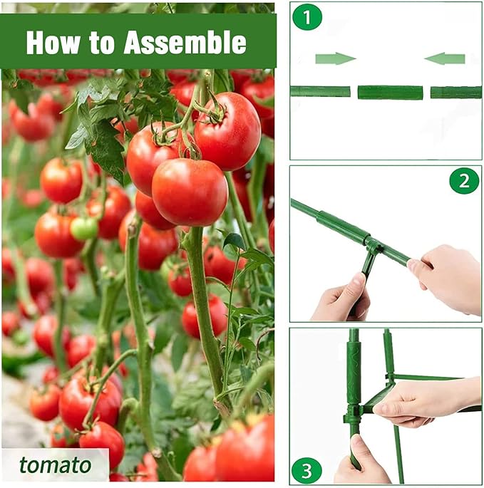 4Pack Tomato Cage for Garden Plant Support, Up to 48inch Garden Stakes Tomato Cage, Tomato Trellis for Potted Plants, Tomato Cages Plant Stakes Trellis for Climbing Plants Vegetables Flowers