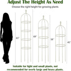 2 Pcs Garden Obelisk Trellis for Climbing Plants Outdoor 6 Ft Rose Bush Round Trellis for Pots Rustproof Metal Plant Flower Trellises for Clematis Vine Jasmine Support Outdoor Indoor