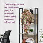 LOYWREE Artificial Purple Ivy Hanging Vine Plants - Small Potted Long Trailing Cascading Foliage, Gothic Home Decor for Indoor/Outdoor, Office, Garden & Shelf (Black Pot)