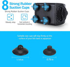 Fountain Pump Kit, Modern Black Plastic & Rubber Nozzles Kit, 5 Sizes, 8 Suction Cups, Replacement Adapters for Submersible Pump