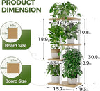 Bamworld Plant Stand Indoor, Corner 4 Tier Metal Plant Shelf for Multiple Plants, Tiered Flower Pot Stands for Patio Garden Balcony Living Room Bedroom, White