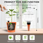 4 Pcs Plant Self Watering Globes, 17oz Large Plastic Water Bulbs Top Fill Watering Globes Slow Release Terracotta, Water Spikes Stakes for Indoor and Outdoor Plants (Clear)
