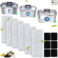 Replacement Dog Water Fountain Filters 6 Packs, Suitable for Stainless Steel Dog Water Fountain Models: PF-SS-01/PF-SS-02/PF-SS-03/PF-SS-04, Multi-Layer Filtration, 6 Filters & 6 Pump Sponges