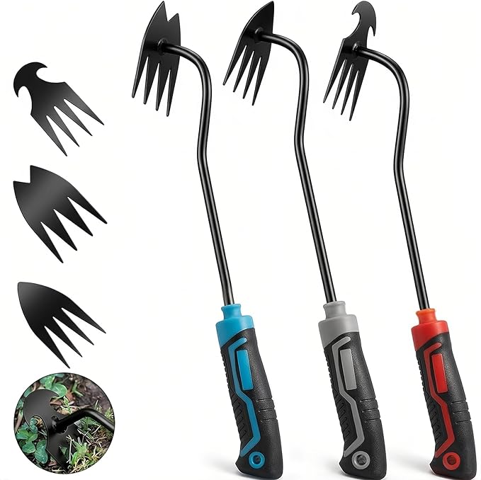 3Pcs Weed Puller Tool Garden Weed Pulling Tool,Portable Garden Weeder Tool,Gardening Weeding Tools for Garden Hand Tools for Vegetable Gardening Backyard Farm Planting & Uprooting Weeding Tool