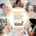 MIGIOL Baby Burp Cloths 100% Cotton Newborn Muslin Burp Cloths 10x20 inches Baby Essentials (6, White & Coffee)
