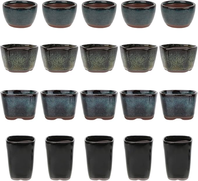 Bonsai Planter 20 pc Mini Glazed Pots Succulent 1.6 Inch