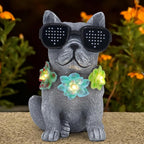 Solar Garden Statues Dog with Succulent and LED Lights Birthday Gifts for Women Mom Grandma Solar Outdoor Decor for Patio Backyard Yard Lawn Decoration-Unique Housewarming Gifts