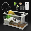 XLarge Turtle Tank Kit,All in One Starter Habitat,Red Eared Slider Aquatic for Tortoise,Fishes and Amphibians,Include Silent Filter,Filter Plates,UVB Lamp,Bulb,Plants,Stone,Basking Platform