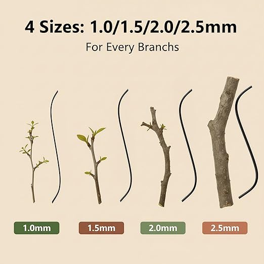 6 Roll Bonsai Wire Kit with Cutter, Total 160 Feet Aluminum Bonsai Training Wire in 4 Sizes (1.0, 1.5, 2.0, 2.5mm)