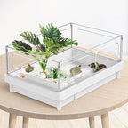 Moonorange Reptile Artificial Plants, Terrarium Plants Decorations Supplies, Aquarium Fish Tank Plant, Amphibian Habitat Hideout Tank Accessories(L Set-3pcs/A)