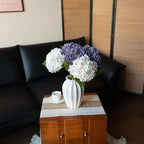 DUYONE 4Pcs 22'' Lifelike Artificial Hydrangea,2 White & 2 Light Purple Large Flowers Artificial Flowers Dry Flowers Outdoor Wedding Christmas Office Family Party Living Room Table Deco