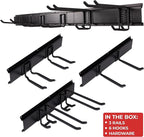 NINE FORTY Garage Tool Organizer Wall Mount - 49.5 Inches, 16" Stud Spacing, 440 LBS. Sturdy Rubber Coated Garden Tool Organizer and Storage Rack with Adjustable Hooks