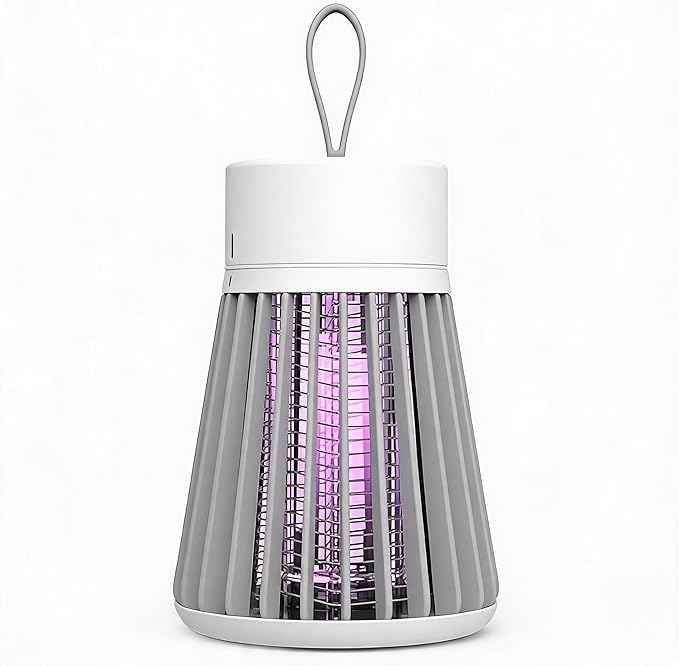 Bug Zapper Outdoor and Indoor Mosquito Zapper, Hanging Rechargeable Mosquito Killer Lamp - Portable UV Insect Trap for Indoor/Outdoor, USB-Powered with Grid for Camping, Bedroom, Patio, Kitchen