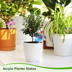 M METERXITY 1-Pack Water Spray Acrylic Stakes 4 Inch Bird Garden Decoration Ornament Potted Plant Decorative Signs for Flower Pot/Planter/Yard/Patio/Outdoor/Indoor[Water Spray Pot]