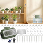 33FT 1/4'' Tube Drip Irrigation Kits, Plant Watering Automatic Garden Irrigation Kits for 15 Potted Plants, Plant Misters for Inside, Irrigation System with Programmable Water Timer